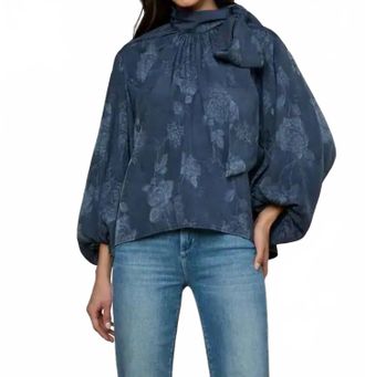 L'agence Rhett Oversized Blouse In Indigo