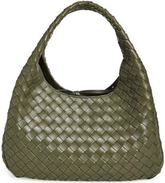 Bottega Veneta Campana Intrecciato Leather Shoulder Bag in 3293 Pickle-Muse Brass at Nordstrom