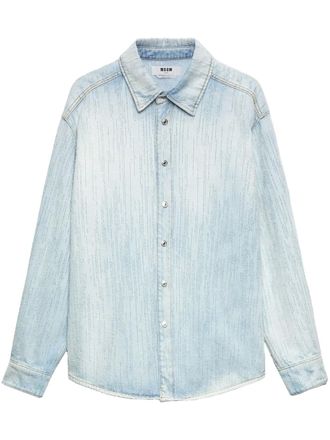 Msgm washed-denim overshirt - Blue