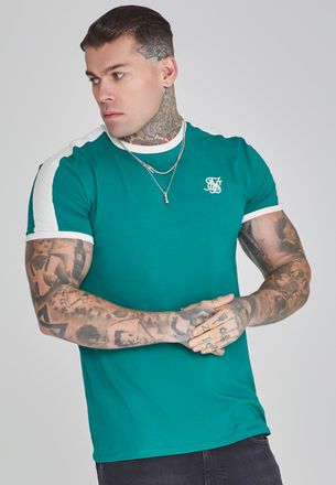 Siksilk Camiseta Ringer verde para hombre SikSilk M