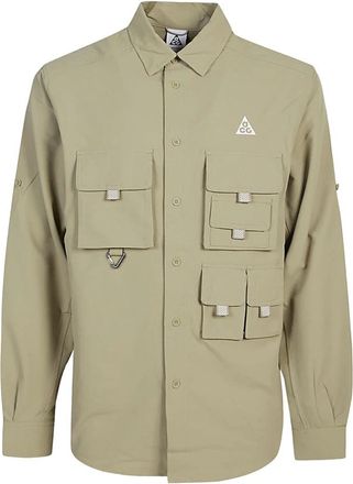 Nike Dri-FIT UV Devastation Trail Shirt - Heren - Outdoor shirts - Beige - S - Polyester - Fitness