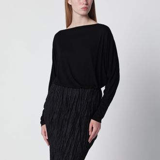 Toteme Black viscose jersey top