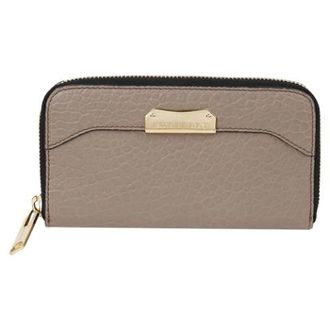 Burberry Pre-owned Wallets, female, Gray, Size: ONE SIZE Pre-owned Metal Logo Zipper Long Wallet