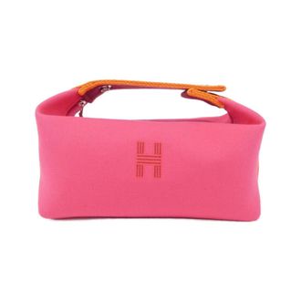 Herm&egrave;s Silver Canvas Pouch (Pre-Owned)