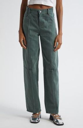 Stine Goya High Waist Straight Leg Jeans in Dark Green at Nordstrom Rack, Size 29