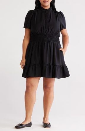 Caslon Ruffle Detail Dress in Black at Nordstrom Rack, Size 4X