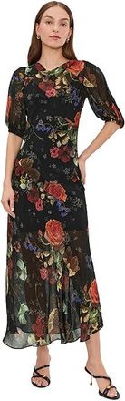 AllSaints Tiwa Dress Womens Dress Haze Black : UK 14 (US Womens 10), Silk/Viscose