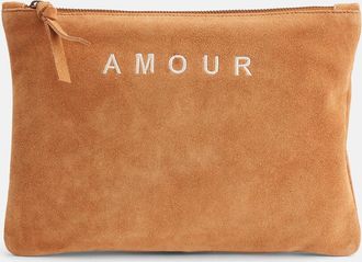 Pieces Gianna su&egrave;de leren clutch