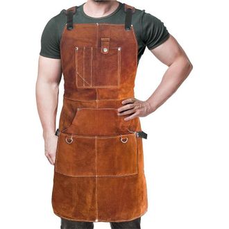 OEM Tablier De Protection - Cuir De Vachette 1,4 Mm - R&eacute;sistant &Agrave; La Chaleur - Pour Soudage Forge Armurerie - 1 Pi&egrave;ce