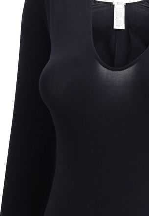 Wolford Womens Bodysuit V-Neck Black Polyamide Tops Top