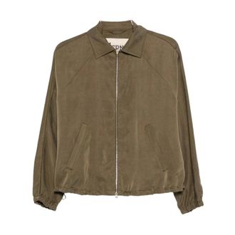 Herno Light Jackets, female, Brown, Size: M Lyocell Jacket