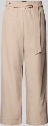 Comma Straight Leg Stoffhose aus Viskose-Mix mit Leinen-Anteil in Taupe, Größe 34
