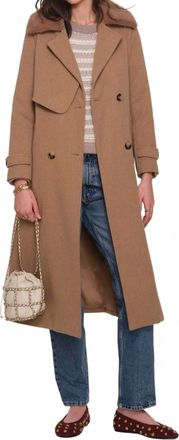 Heartloom Ross Coat With Faux Fur Collar In Beige