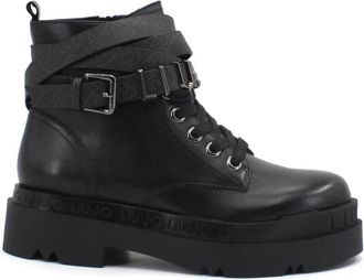 Liu Jo Love Enkellaarsjes - Dames - Veterlaarzen - Zwart - 40 EU - Leer - Schoenen
