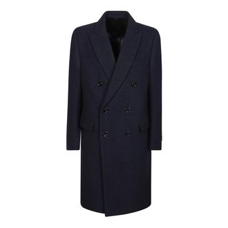 Lardini Double-Breasted Coats, male, Blue, 2XL, Stylish Winter Coat