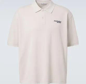Acne Studios Distressed logo cotton polo shirt