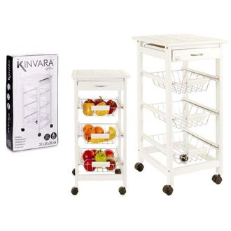 Bigbuy Home S3606472 Carrito Verdulero Soporte De 3 Pisos, Materiales Varios, Multicolor, 37 X 76 X 37 Cm - Bigbuy