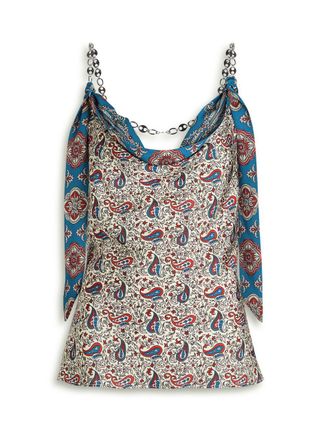 Paco Rabanne Paisley Satin top - Multi Print - 38 (UK10 / S)