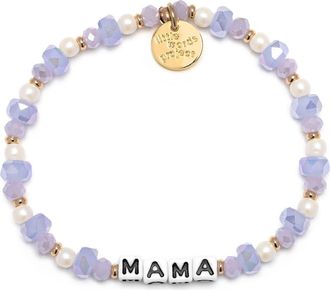 Little Words Project Mama Beaded Stretch Bracelet in White at Nordstrom, Size Medium