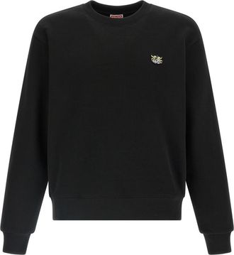 Kenzo Black Crewneck Embroidered Logo Sweatshirt