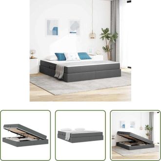vidaXL vidaXL Spazio di stoccaggio - Letto con contenitore e materasso Grigio scuro 160 x 200 cm
