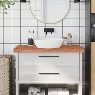 vidaXL Encimera De Ba&ntilde;o Madera Maciza De Haya 100x50x4 Cm Vidaxl