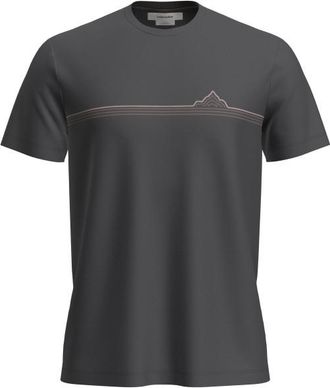 Icebreaker Merino 150 Tech Lite S/S Tee Range Stripes Merinoshirt f&uuml;r Herren | grau