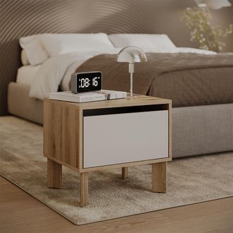 Vicco Mesilla De Noche Monti, Roble Evoke/cachemira, 48.2 X 44 Cm Con Caj&oacute;n, Vicco