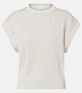 Brunello Cucinelli Jersey trenzado en mezcla de algod&oacute;n