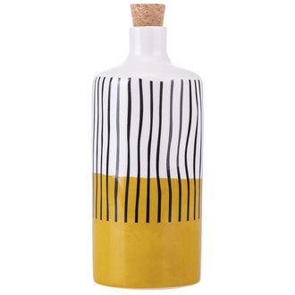 Villa D'Este Home Tivoli Aceitera cil&iacute;ndrica de cer&aacute;mica 866 ml, tap&oacute;n de corcho, Venice Lido
