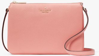 Kate Spade New York Womens Leila Triple Gusset Crossbody - Pink Leather - One Size