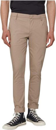 Dondup Gaubert Geplooide Broek - Heren - Slim Fit Broeken - Bruin - W35 - Broeken