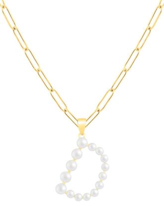 Splendid Pearls 18K Over Silver 3-6Mm Pearl Necklace