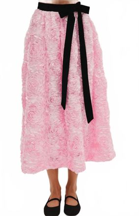 For Love & Lemons Nicolette Midi Skirt In Pink