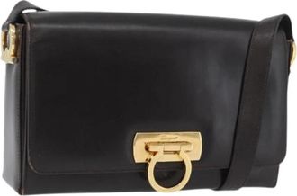 Ferragamo Pre-owned Leren Schoudertas - Dames - Vintage Schoudertas - Bruin - ONE Size - Leer - Vintage