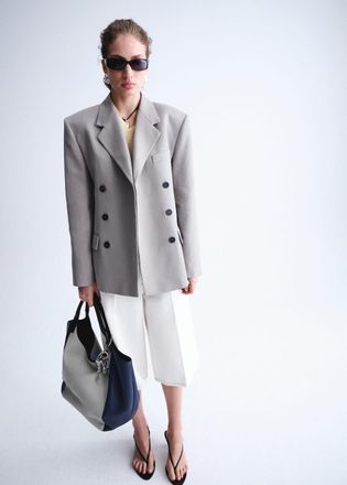 Mango Blazer completo dritto tasche falda grigio - Donna - XS - MANGO