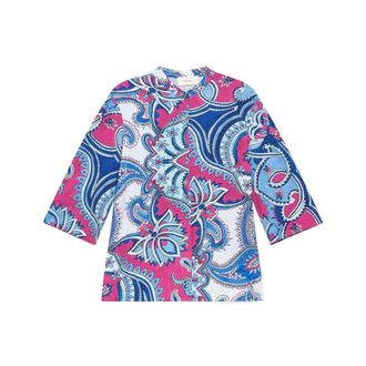 Maliparmi Blouses, female, Blue, Size: XS Hippie Lotus Kaftan