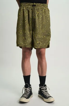 Rta CLYDE ELASTICATED SHORT in Black Topography at Nordstrom, Size Xx-Large