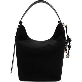 Arezzo Large Simone Suede Hobo Bag in Preto/Preto/New Cocoa at Nordstrom