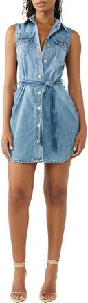 True Religion Georgia Sleeveless Denim Minidress in Bare Glow at Nordstrom, Size Xx-Large