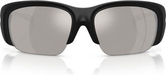 Diesel 62mm Oversize Mirrored Pillow Sunglasses in Black /Grey Mirror Silver at Nordstrom