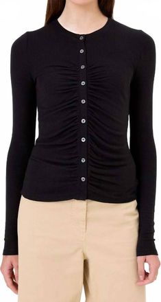 Goldie London Front Ruched Cardigan In Black