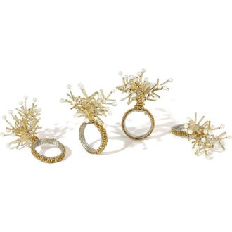 Tiramisu Golden Nova Set of 4 Starburst Napkin Rings at Nordstrom Rack