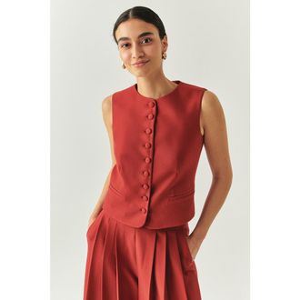 Exquise Elowyn Sleeveless Vest in Light Red at Nordstrom, Size Xx-Large