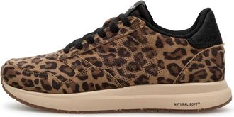 Woden Leopard Smart Mode Sneakers voor Vrouwen - Dames - Sneakers - Bruin - 38 EU - Leer - Schoenen