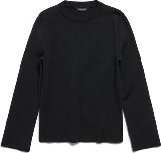 Balenciaga (WMNS) Balenciaga BB Allover Cropped Sweater Black 793613T52151000