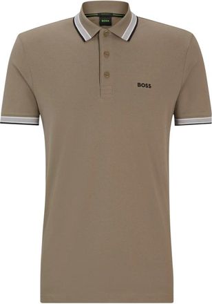 HUGO BOSS Paddy Poloshirt - Heren - Polos - Beige - M - Katoen - Tops