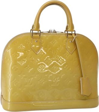 Louis Vuitton Alma Handbag Monogram Vernis Yellow Patent_Leather Bag (Pre-Owned)