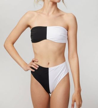 allSisters Clio Bikini Top In Black/white