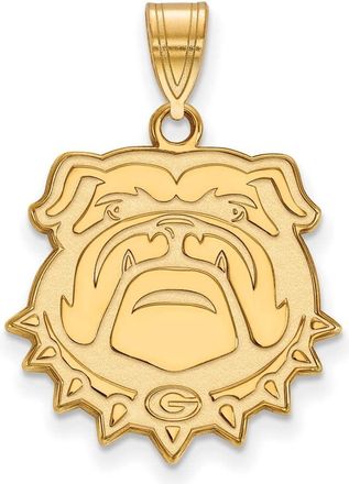 Diamond2Deal 10k Yellow Gold Georgia Bulldog Large Pendant
